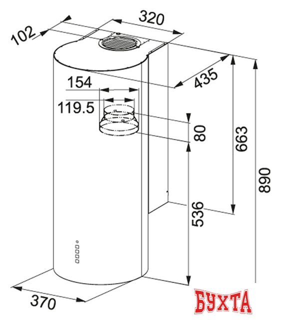 Кухонная вытяжка Franke Turn FTU 3805 XS 335.0518.748 2