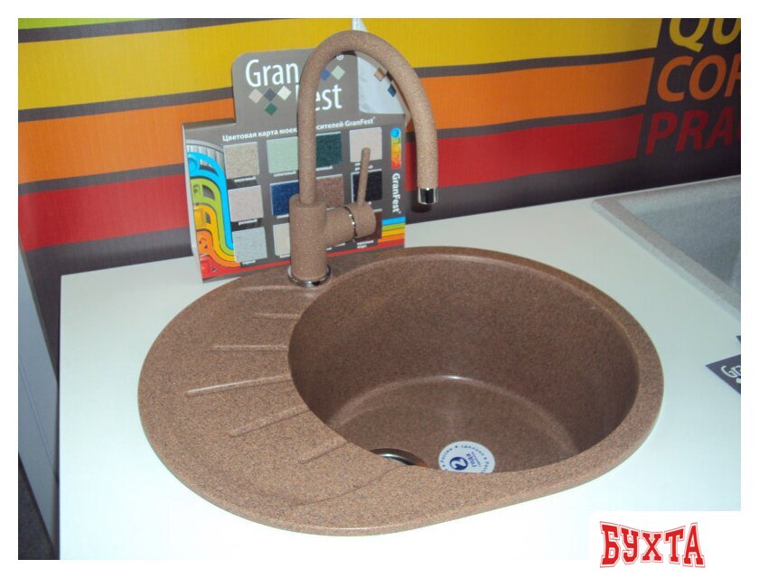 Кухонная мойка GranFest Rondo GF-R580L (терракот) 2