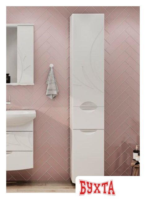 Мебель для ванных комнат Volna Шкаф-пенал Adel 35 c корзиной 2