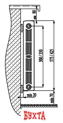 Биметаллический радиатор Rifar SUPReMO 350 (14 секций) 2