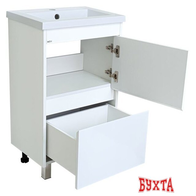 Мебель для ванных комнат Misty Алиса - 50 Тумба 1 ящ. напольная, белая эмаль - Э-Али01050-0112Я 2