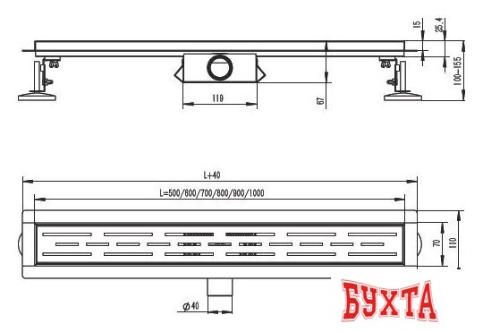 Трап/канал Raglo R652.80.05 2