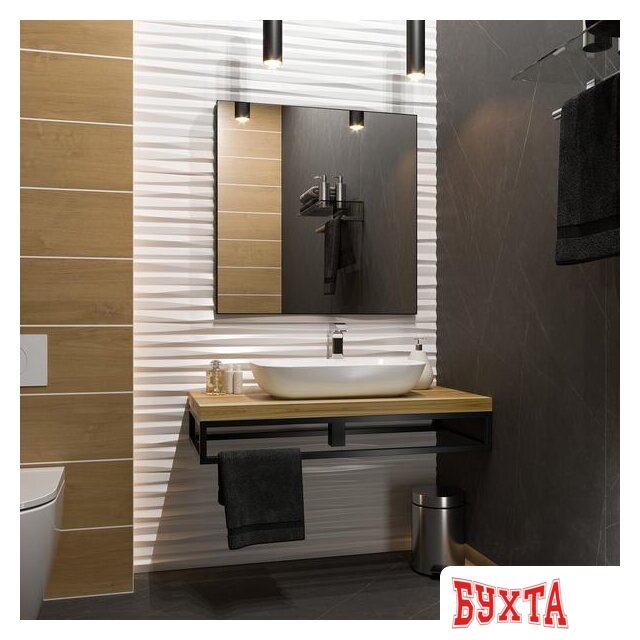 Мебель для ванных комнат Brevita Mars-60 в черном профиле MARS-02060-ЧмП 5