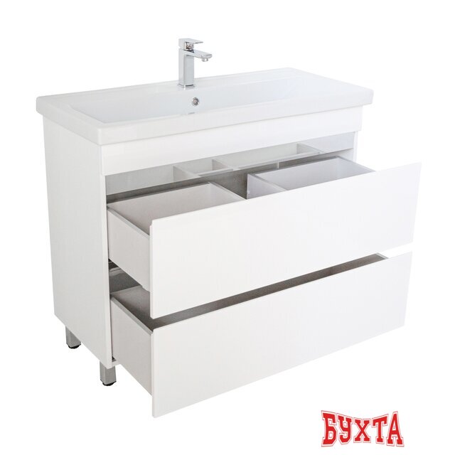 Мебель для ванных комнат Briz Тумба напольная Элен классик 100 с умывальником Фостер 3