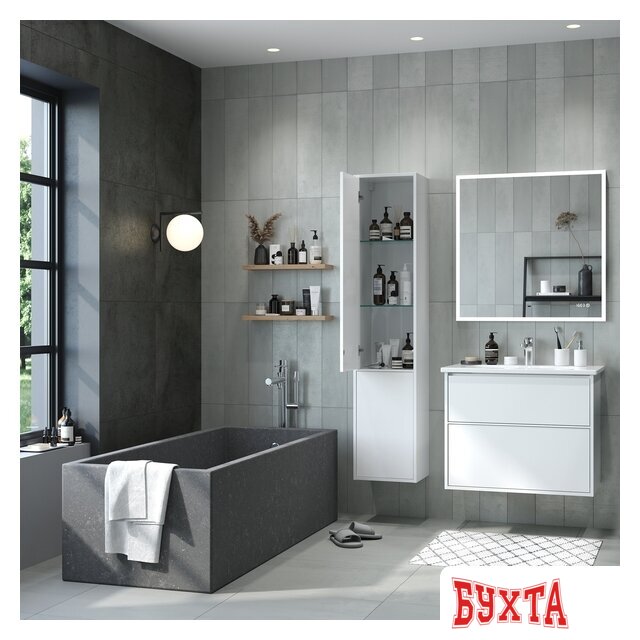 Мебель для ванных комнат Briz Пенал подвесной Монца 35 с б/к правый 4