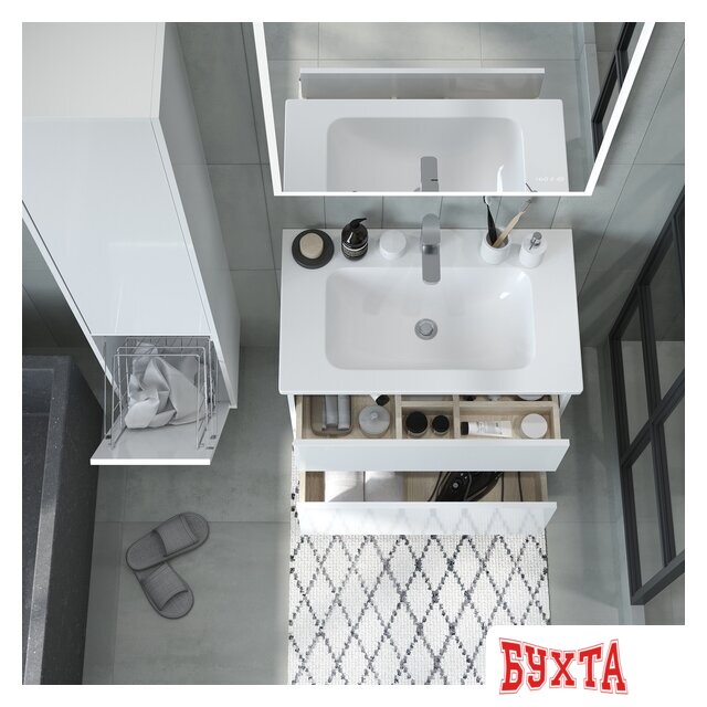 Мебель для ванных комнат Briz Пенал подвесной Монца 35 с б/к правый 5