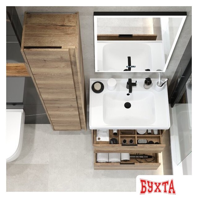 Мебель для ванных комнат Briz Пенал подвесной Берн 35 универсальный 3