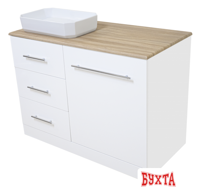 Мебель для ванных комнат Misty Тумба под умывальник Респект 120 Э-Рес01120-13ЯЛ 3