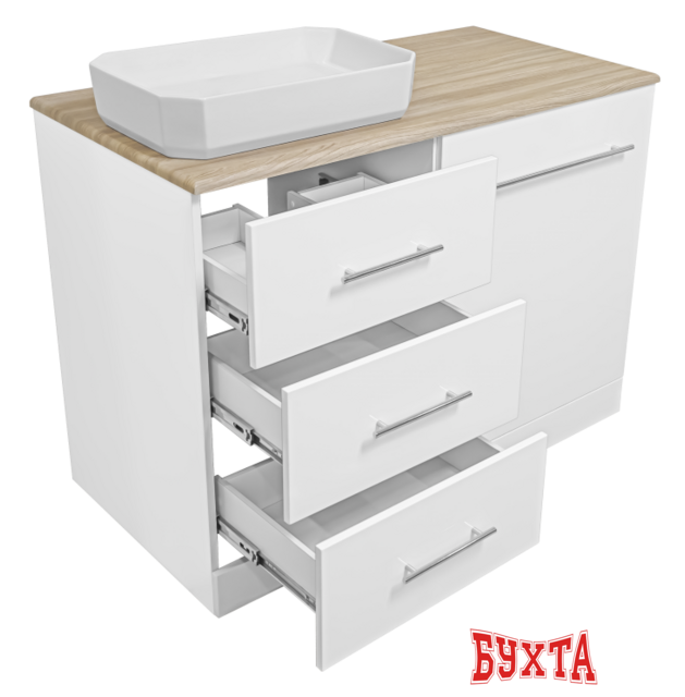 Мебель для ванных комнат Misty Тумба под умывальник Респект 120 Э-Рес01120-13ЯЛ 4