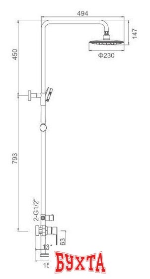 Душевая система Gerhans K19022 2