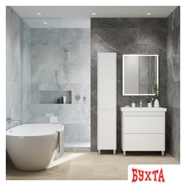 Мебель для ванных комнат Briz Тумба напольная Риччи 80 с умывальником Фостер 3