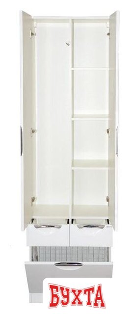 Мебель для ванных комнат Misty Орхидея - 60 Пенал + Б/К с 2 ящ., белая эмаль - П-Жас05060-011К2Я 4