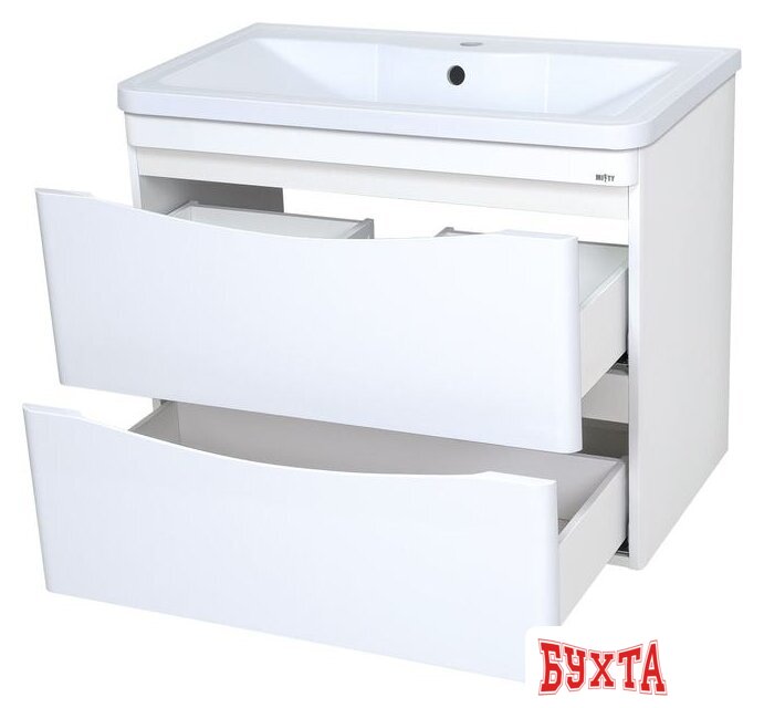 Мебель для ванных комнат Misty Атлантик - 80 Тумба подвесная с 2 ящ., белая эмаль - П-Атл-01080-011П2Я 2