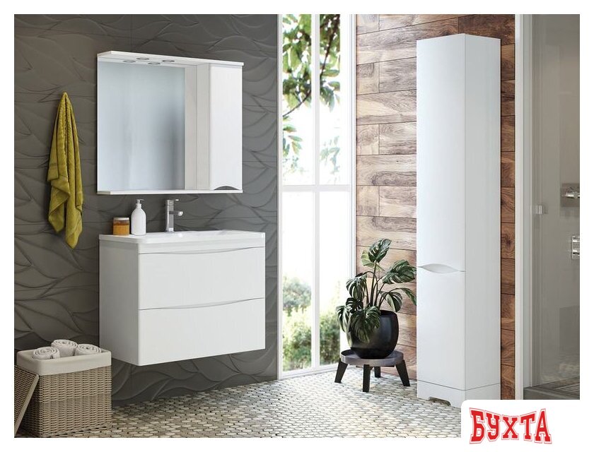 Мебель для ванных комнат Misty Атлантик - 70 Тумба подвесная с 2 ящ., белая эмаль - П-Атл-01070-011П2Я 3