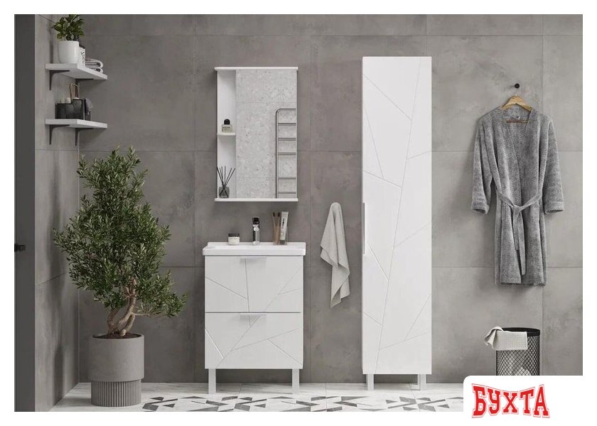 Мебель для ванных комнат Volna Тумба под умывальник Twing 60.2Y Миранда Артвин (белый) 4