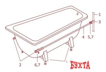 Ванна Antika А-70001 170x70 с опорной подставкой 4