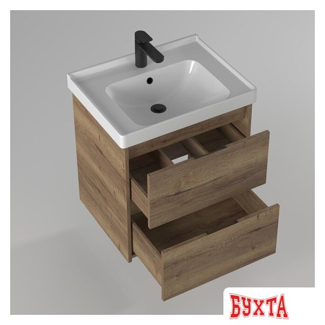 Мебель для ванных комнат Briz Тумба подвесная Берн 60 с умывальником Грэйс 2