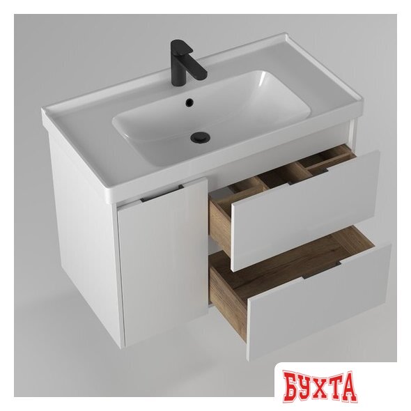 Мебель для ванных комнат Briz Тумба подвесная Вена 90 с умывальником Грэйс 2