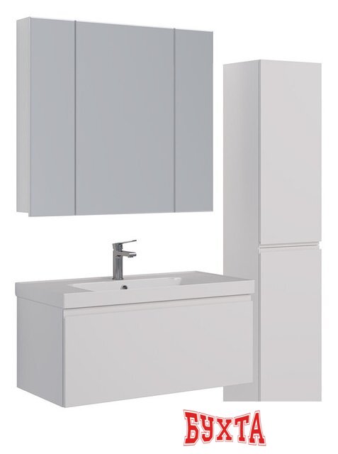 Мебель для ванных комнат Lemark Шкаф с зеркалом Universal 100 LM100ZS-U (белый глянец) 4