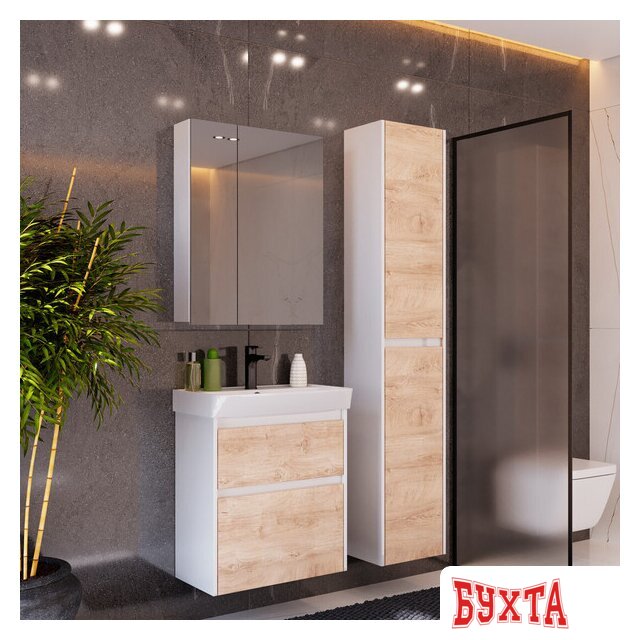 Мебель для ванных комнат Lemark Шкаф с зеркалом Universal 70 LM70ZS-U (белый глянец) 5