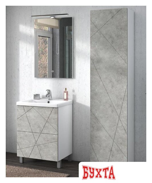 Мебель для ванных комнат Vigo Тумба под умывальник Geometry 600-0-2 Фостер (бетон) 3