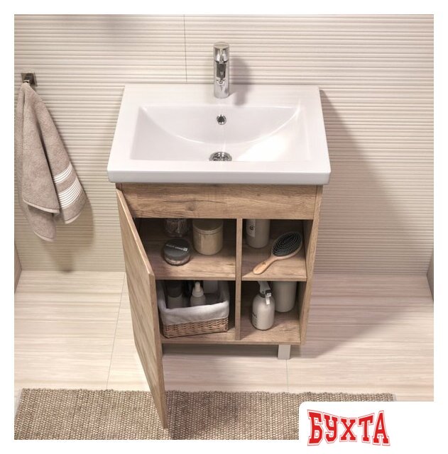 Мебель для ванных комнат Vigo Тумба под умывальник Milos 600-1-0 Como (дуб золотой) 5