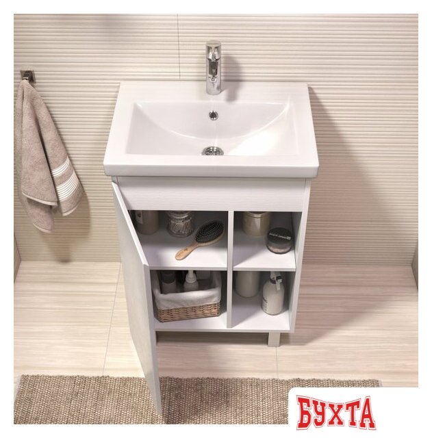 Мебель для ванных комнат Vigo Тумба под умывальник Milos 600-1-0 Como (белый) 5