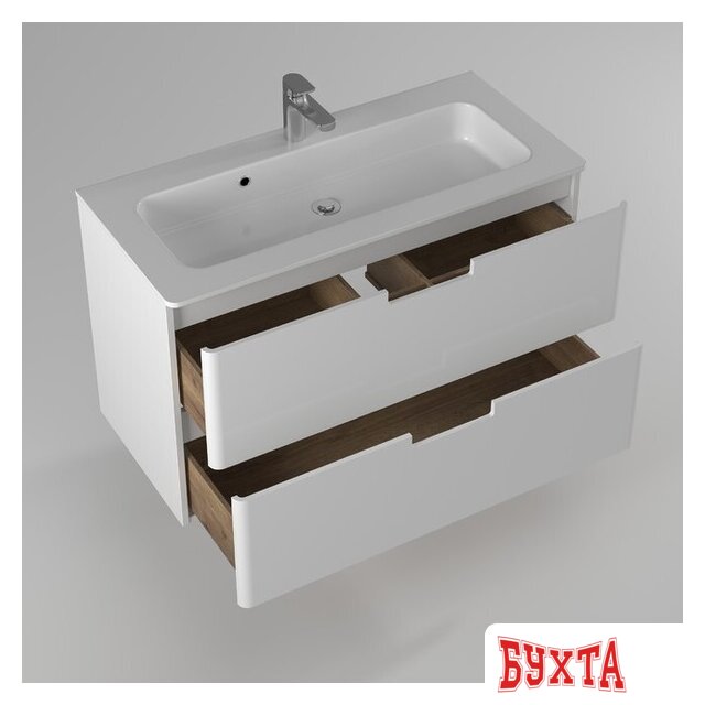 Мебель для ванных комнат Briz Тумба подвесная Прато 100 с умывальником Прато 2