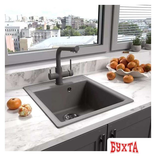 Кухонная мойка Lemark Hanka 9910009 (серый) 3