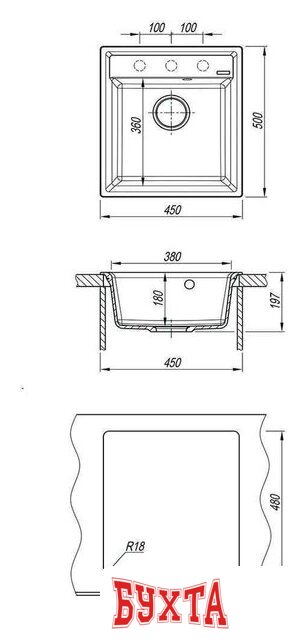 Кухонная мойка Lemark Hanka 9910010 (белый) 3