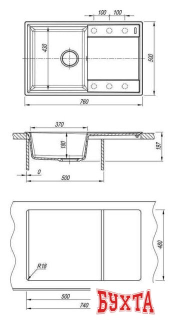 Кухонная мойка Lemark Imandra 9910028 (жасмин) 3