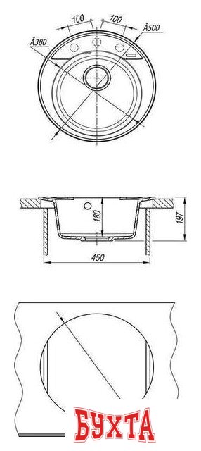Кухонная мойка Lemark Sula 9910005 (серый) 3