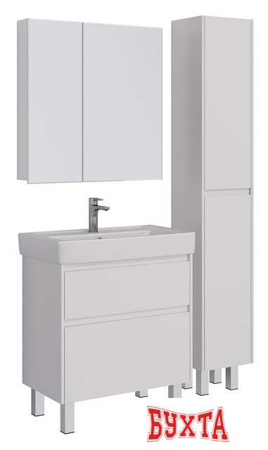 Мебель для ванных комнат Lemark Шкаф с зеркалом Universal 80 LM80ZS-U (белый глянец) 4