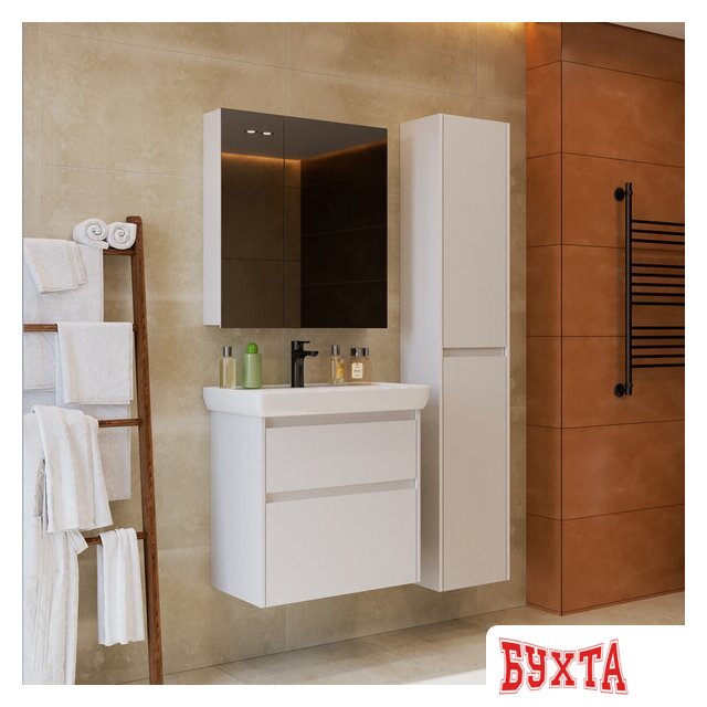 Мебель для ванных комнат Lemark Шкаф с зеркалом Universal 80 LM80ZS-U (белый глянец) 5