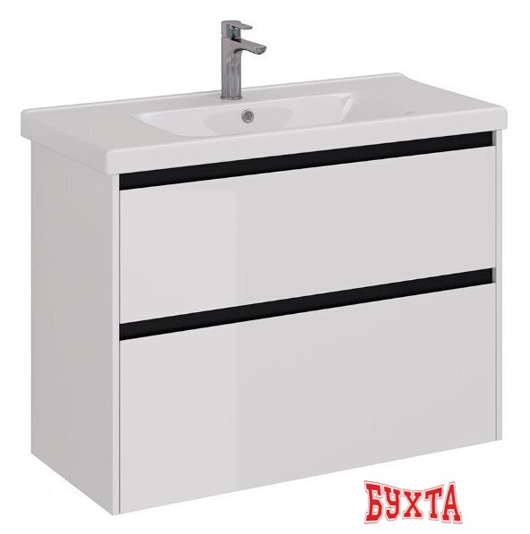 Мебель для ванных комнат Lemark Тумба под умывальник Combi 100 LM03C100T (белый глянец) 2