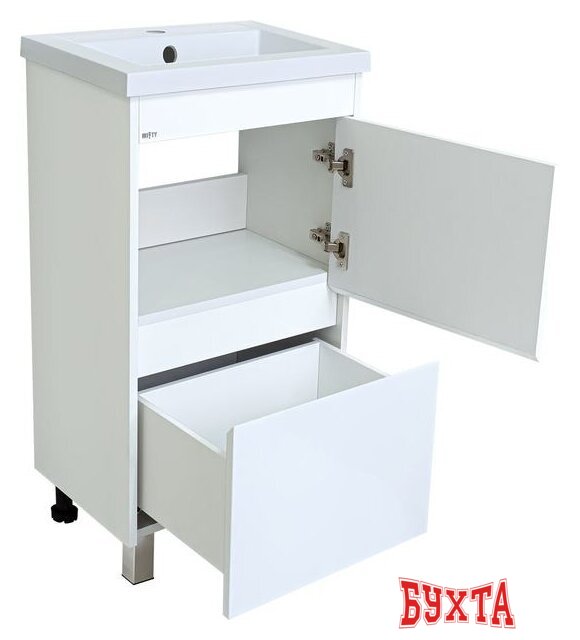 Мебель для ванных комнат Misty Алиса - 40 Тумба 1 ящ. напольная, белая эмаль - Э-Али01040-0112Я 2