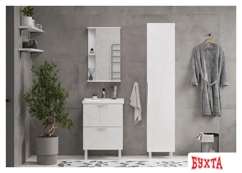 Мебель для ванных комнат Volna Шкаф-пенал Twing 40 белый 5