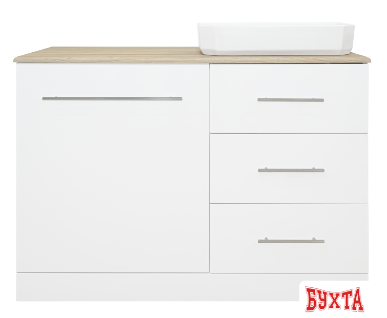 Мебель для ванных комнат Misty Респект -120 Тумба с 3 ящ. под стиральную машину правая - Э-Рес01120-13ЯП 1