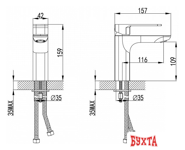 Смеситель IDDIS Slide SLIBL00i01 (черный) 3