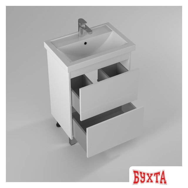 Мебель для ванных комнат Briz Тумба напольная Риччи 60 с умывальником Фостер 2