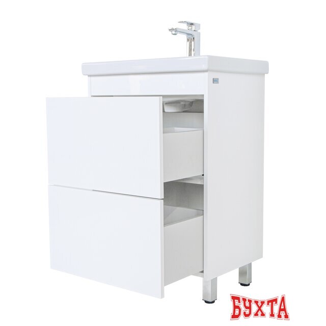 Мебель для ванных комнат Briz Тумба напольная Риччи 60 с умывальником Фостер 5