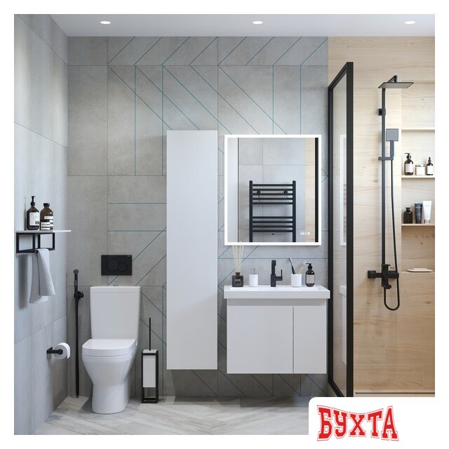 Мебель для ванных комнат Briz Тумба подвесная Бьелла 70 с умывальником Фостер 3