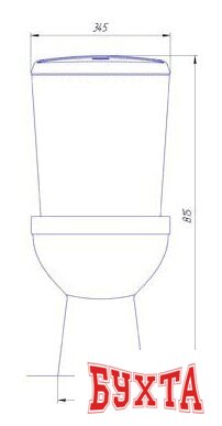 Унитаз напольный Rosa Комфорт (синий) 4