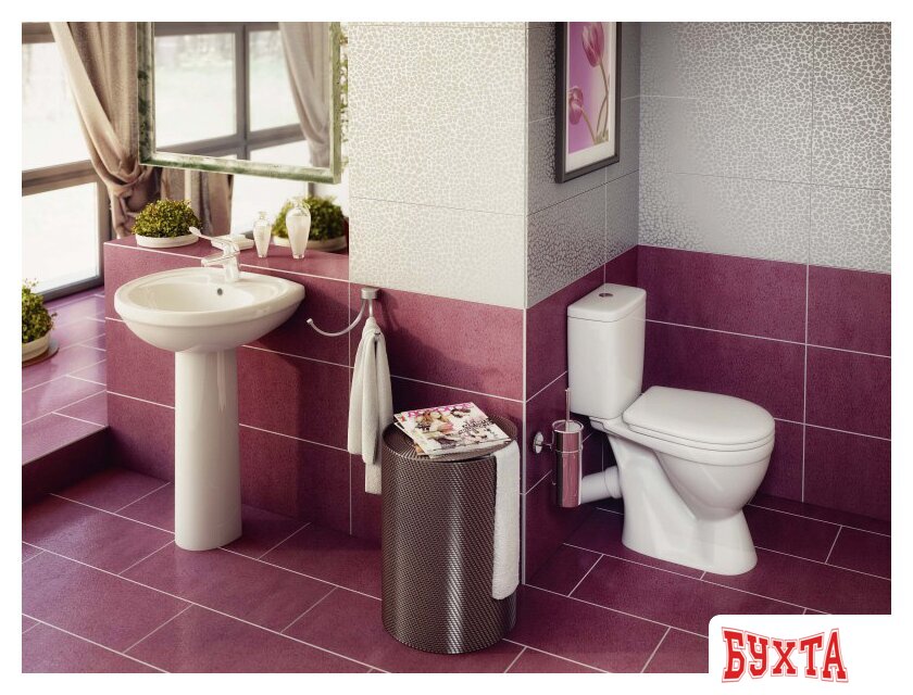 Унитаз напольный Rosa Лира белый 2