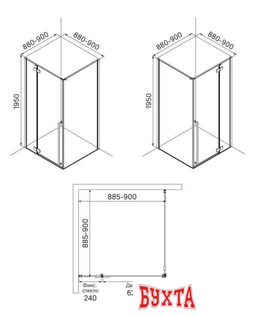 Душевой уголок IDDIS Slide SLI6GS0i23 2