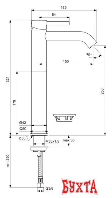 Смеситель Ideal Standard Ceraline BC269XG 3