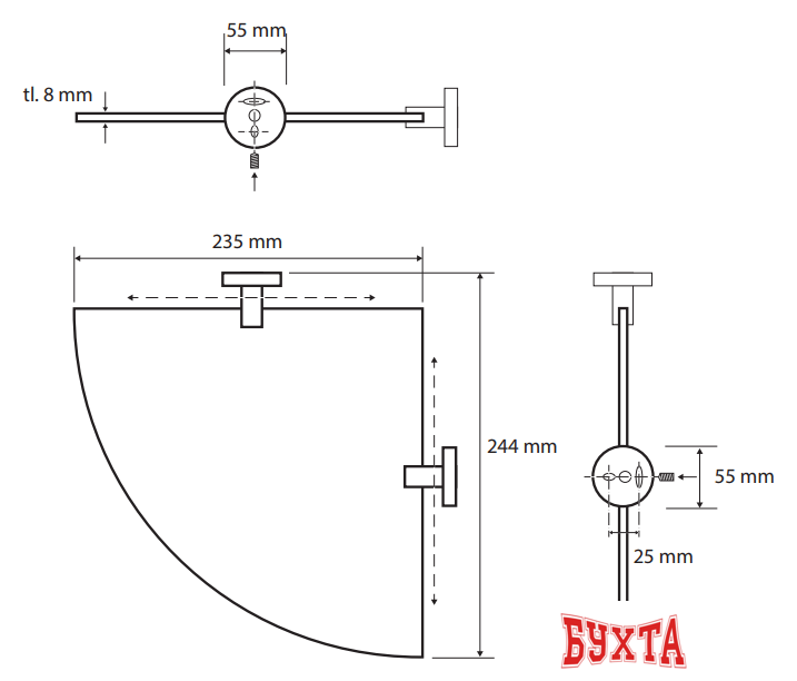 Мебель для ванных комнат Bemeta Полка Neo 104102015 2