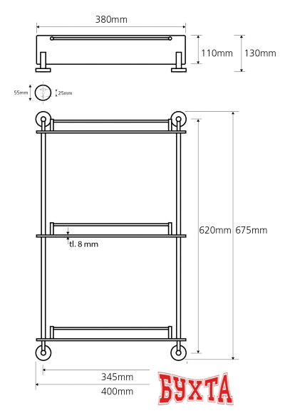 Мебель для ванных комнат Bemeta Этажерка Omega 104202132 2
