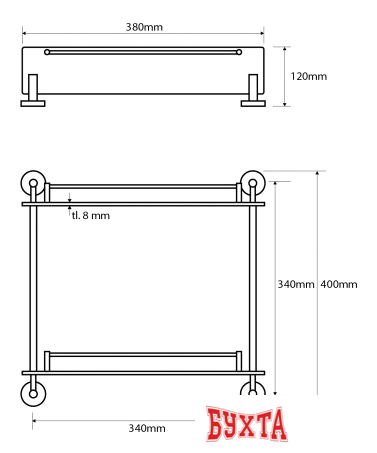 Мебель для ванных комнат Bemeta Этажерка Omega 104202122 2