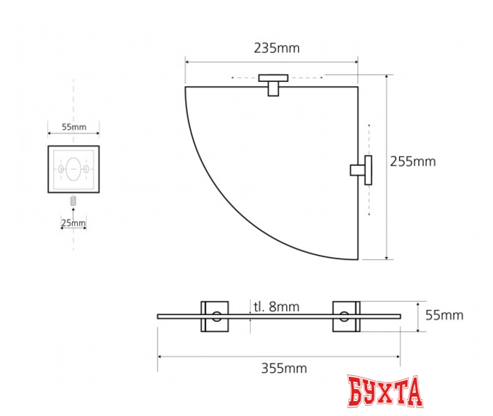Мебель для ванных комнат Bemeta Полка Beta 132102012 2